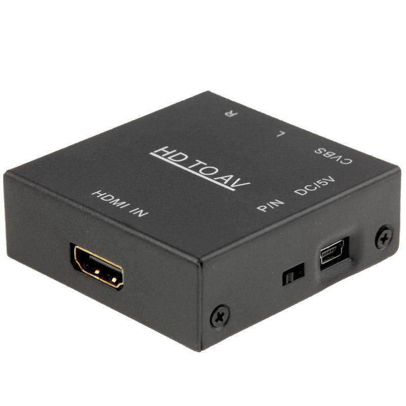 AMZER HDV-M610 Mini Size Full HD 1080P HDMI to AV/CVBS Video Converter Adapter - Black