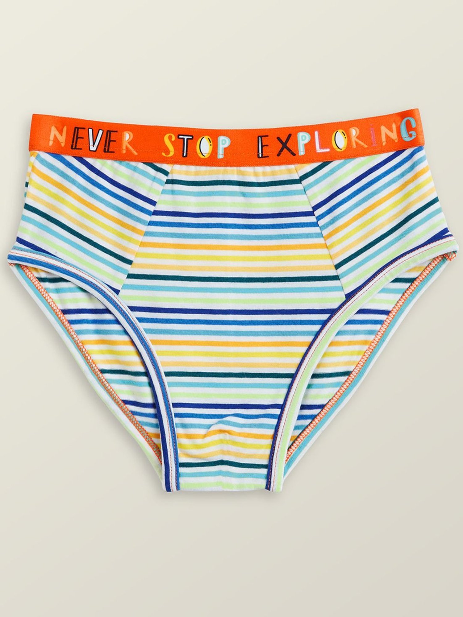 XY Life Kids Yellow & Blue Striped Breifs (Pack of 5)