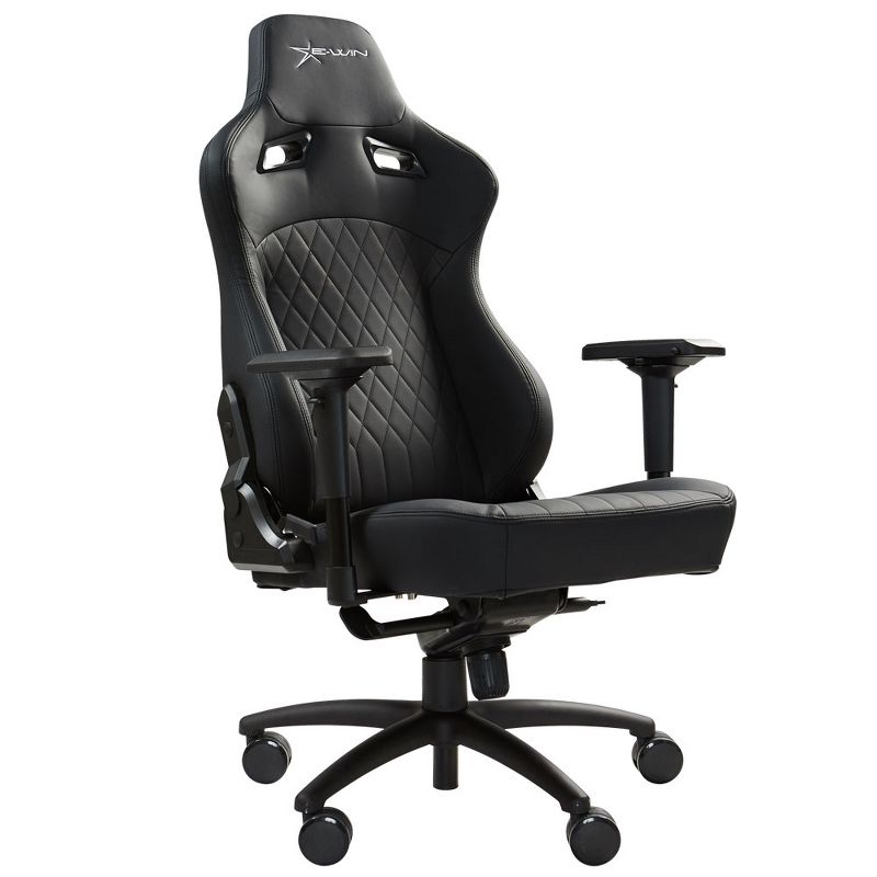 E-Win Flash XL Series Ergonomic Computer Gaming Home Office PU Leather Tall Back Chair with Pillows, Black
