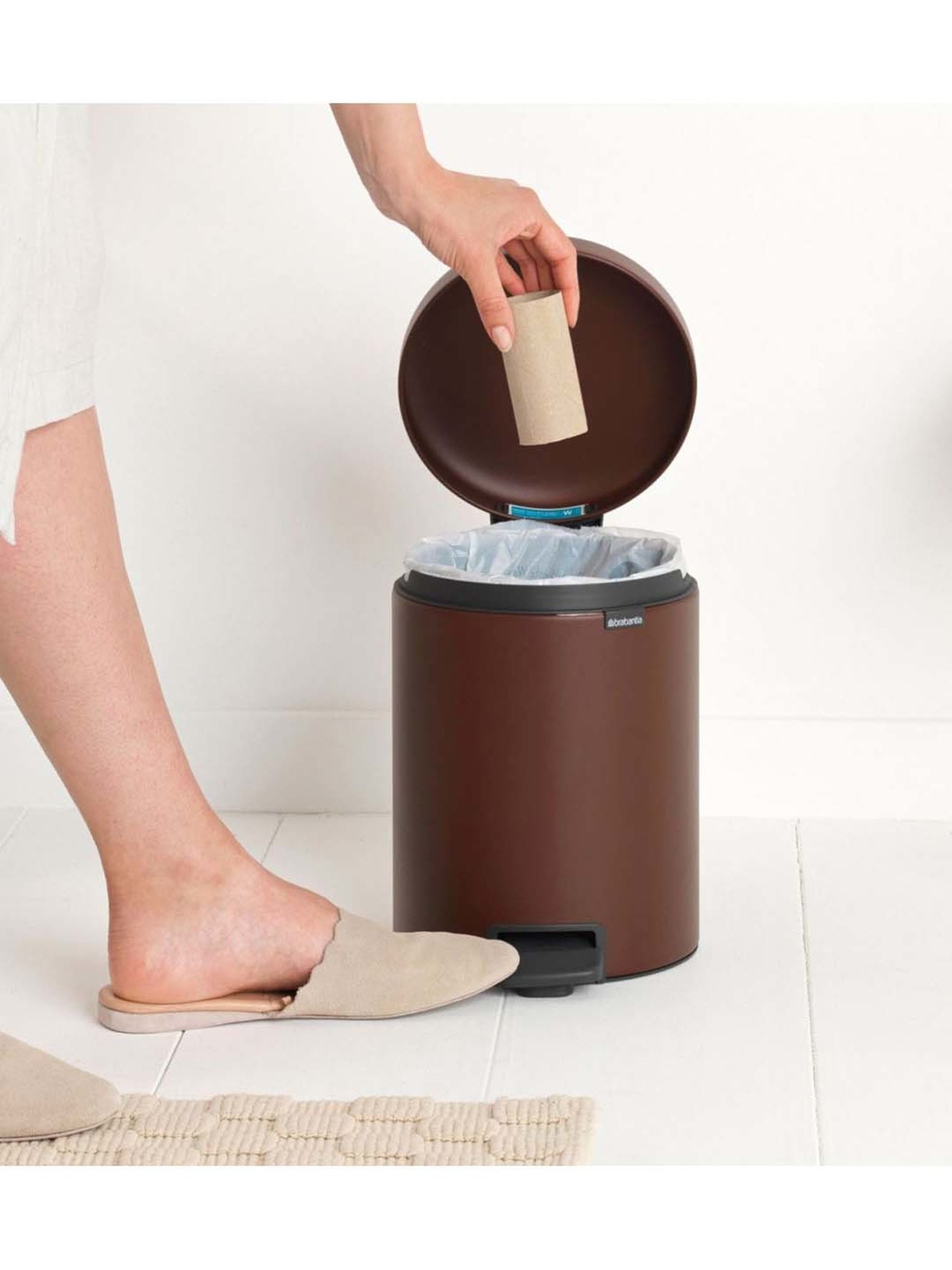 BRABANTIA NewIcon Brown Plastic Pedal Bin (5 L)