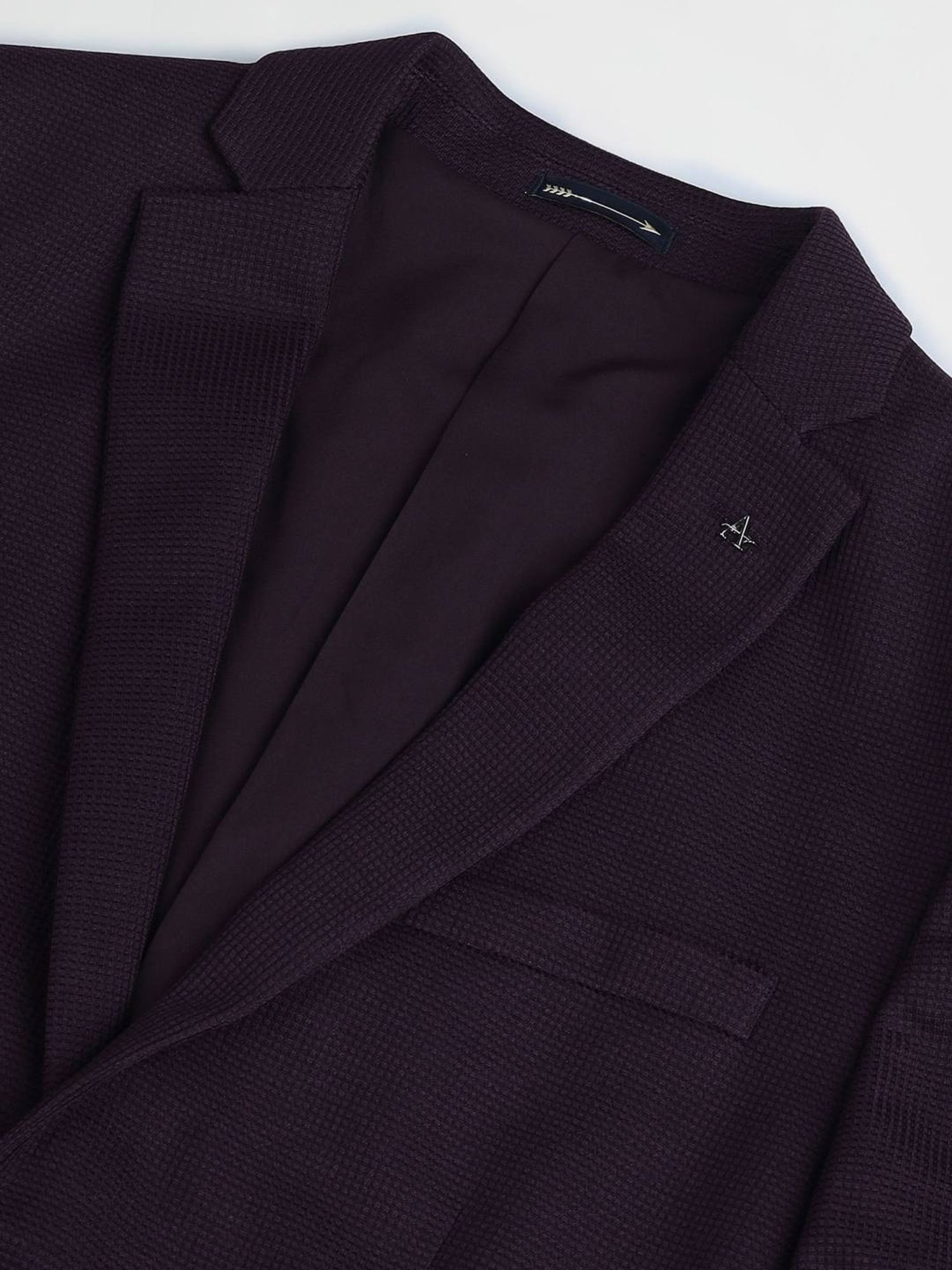 Arrow Red Slim Fit Texture Blazer