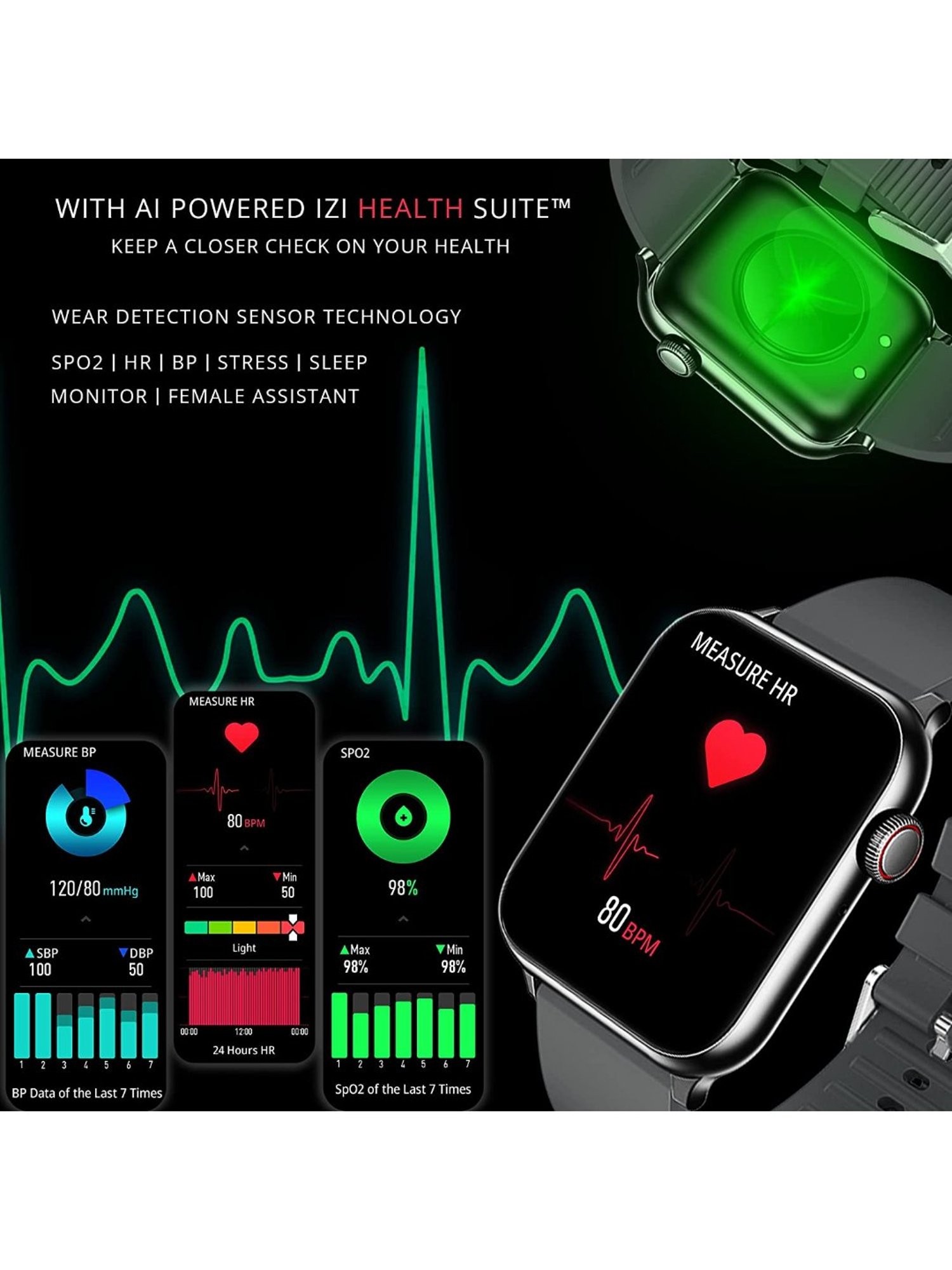 IZI Prime 1.78 inch 650 NITS Retina Amoled BT Calling Smartwatch (Midnight Grey)