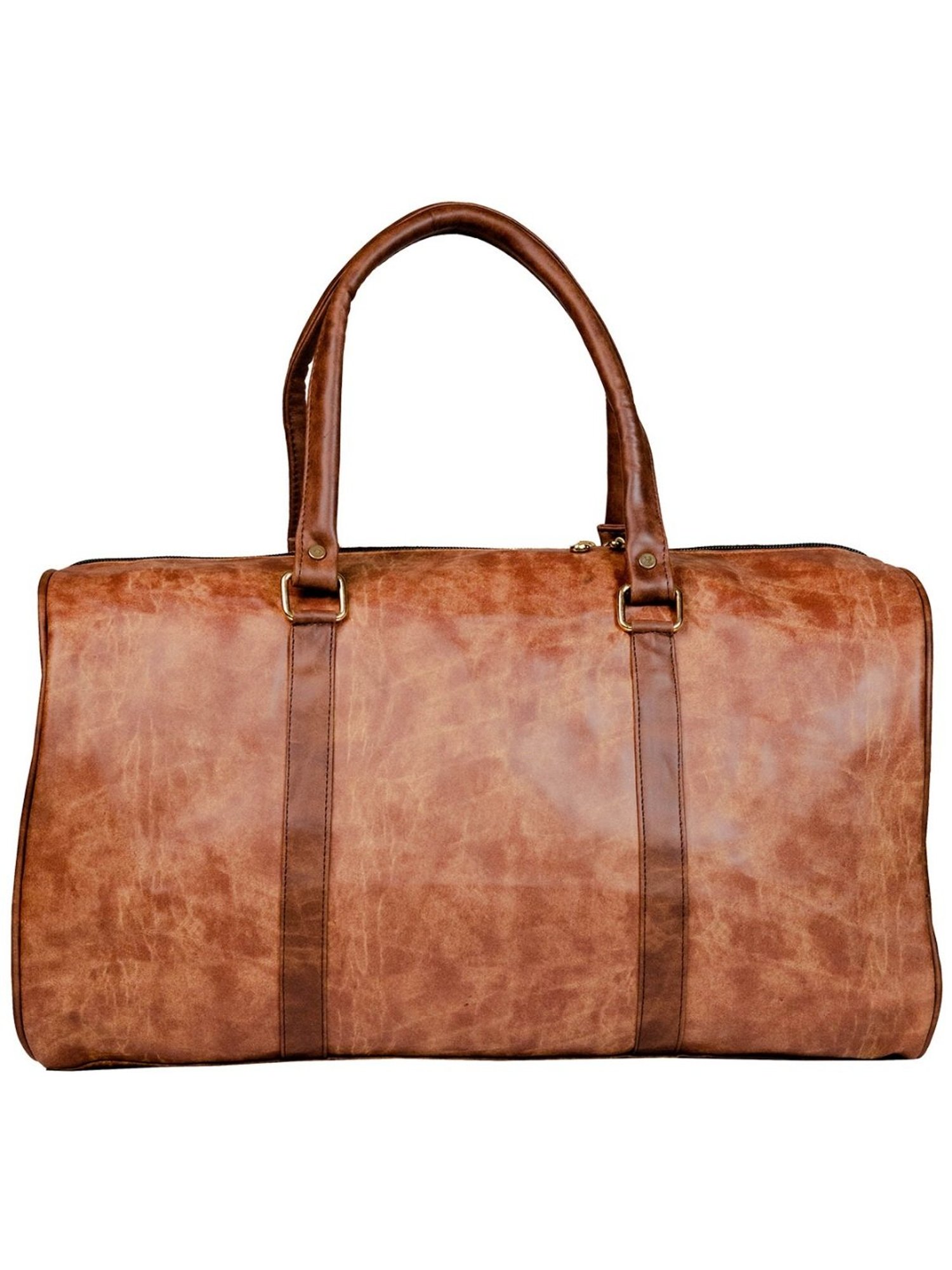 Man Arden Tan Faded Medium Leather Duffle Bag