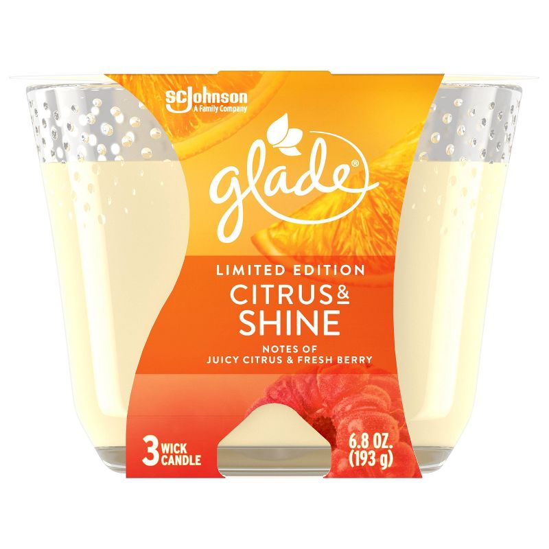 Glade Citrus & Shine 3-Wick Candle - 6.8oz