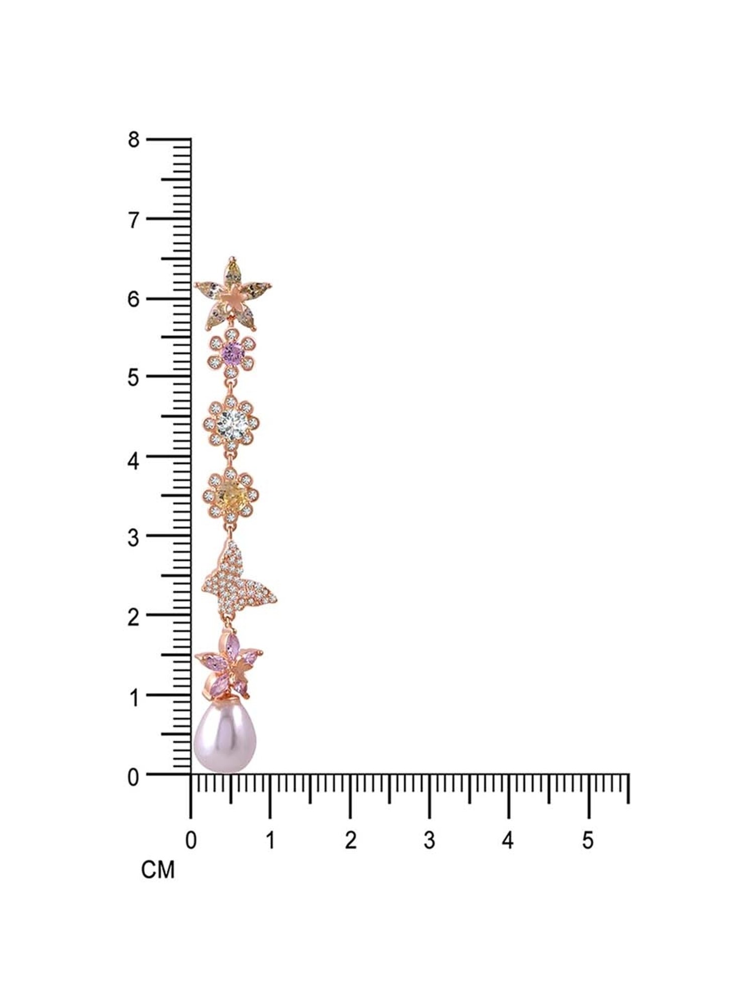 Rihi by P.C. Chandra Jewellers 92.5 Sterling Silver Butterfly Dangler Earrings for Women & Girls