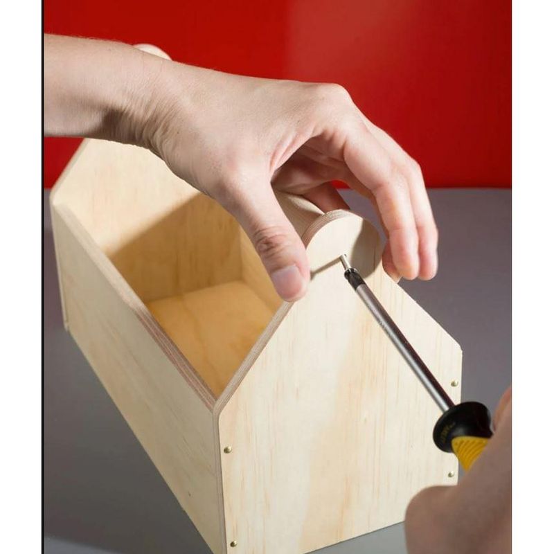 Red Tool Box Stanley Jr. Toolbox Large DIY Wood Building Kit