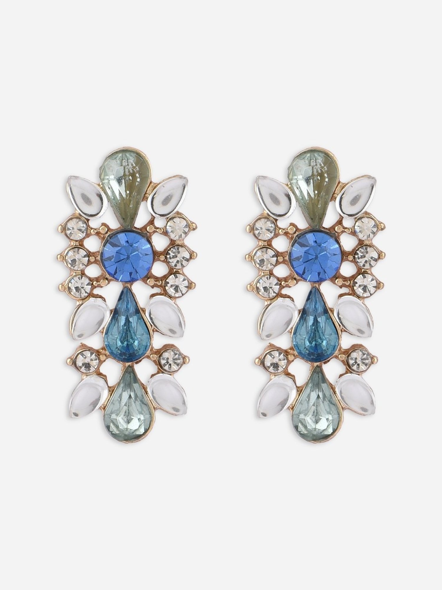 ToniQ Lavish Fusion Look Alloy Blue Drop Earrings for Women