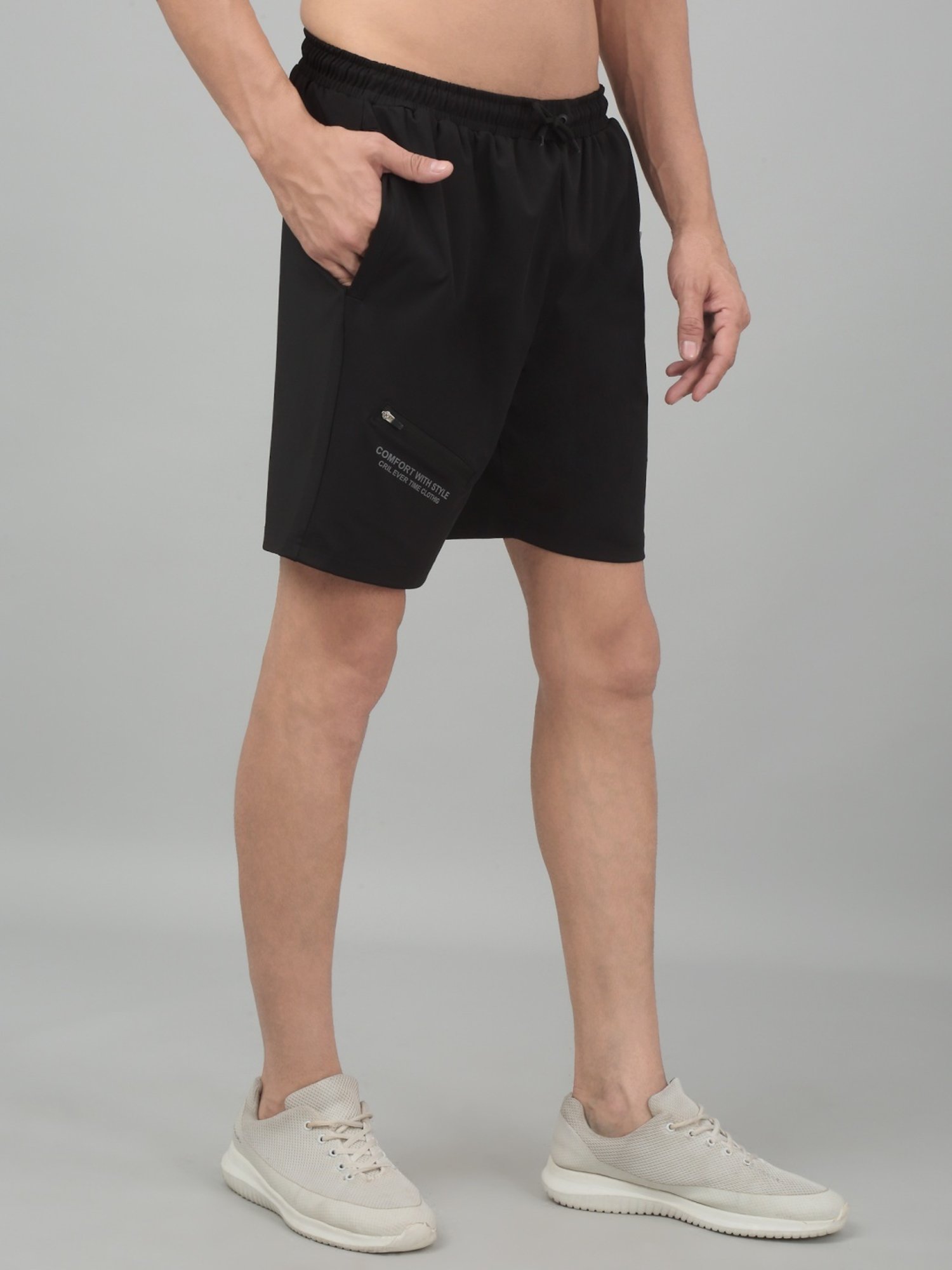 Cantabil Black Regular Fit Sports Shorts