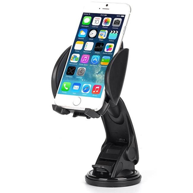 Premium Car Mount Holder Windshield Dash Cradle Window Rotating Dock Stand Strong Suction N4D for Motorola Droid Turbo 2, Moto Z Droid Force Droid Z2 Force - Samsung Galaxy J3 J5 J7, Note 3 4