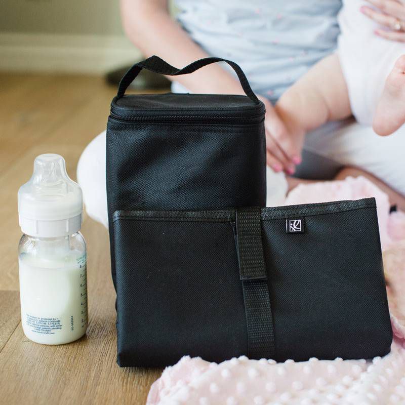 JL Childress Two Cool Double Bottle Bag with Ice Pack - Black 24qt