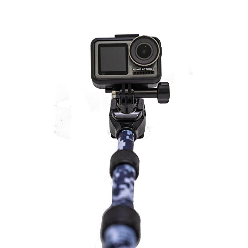 BOOSTplus- Telescoping Extension Pole/Monopod Compatible with HERO9 & DJI OSMO Action: Expands 17.5" Out to 40" (Marine Camo)