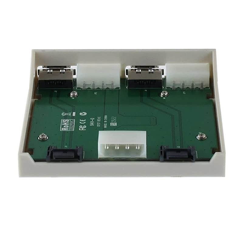 2 Port eSATA Floppy Bay Front Panel with Power Connector (Beige)