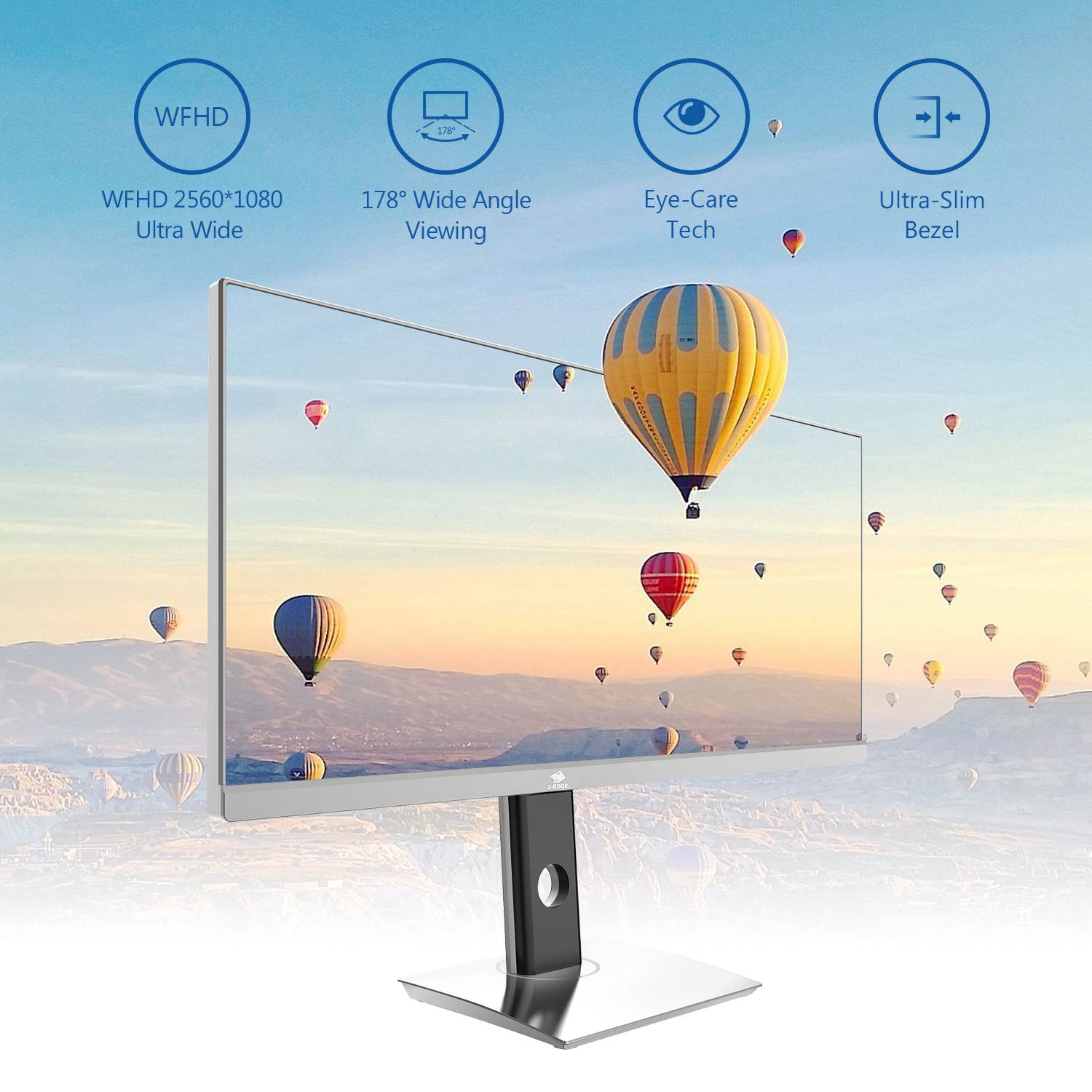 Z-EDGE U29IAB 29" Ultrawide 2560 x 1080 WFHD 21:9 Aspect Ratio 100Hz Refresh Rate 4 ms MPRT IPS Monitor, HDMIx2+DP, Built-in Speakers, with Wireless Keyboard & Mouse