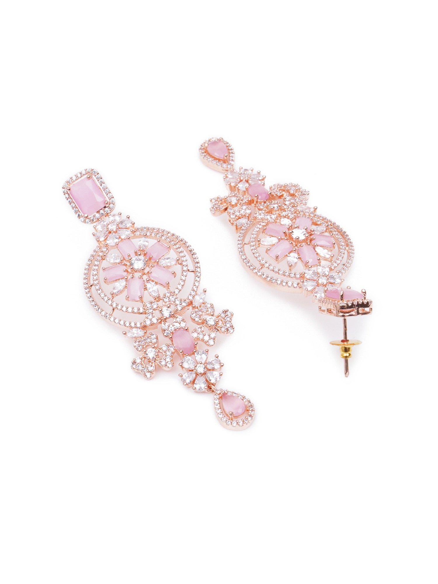 Karatcart Pink Drop Earrings for Women