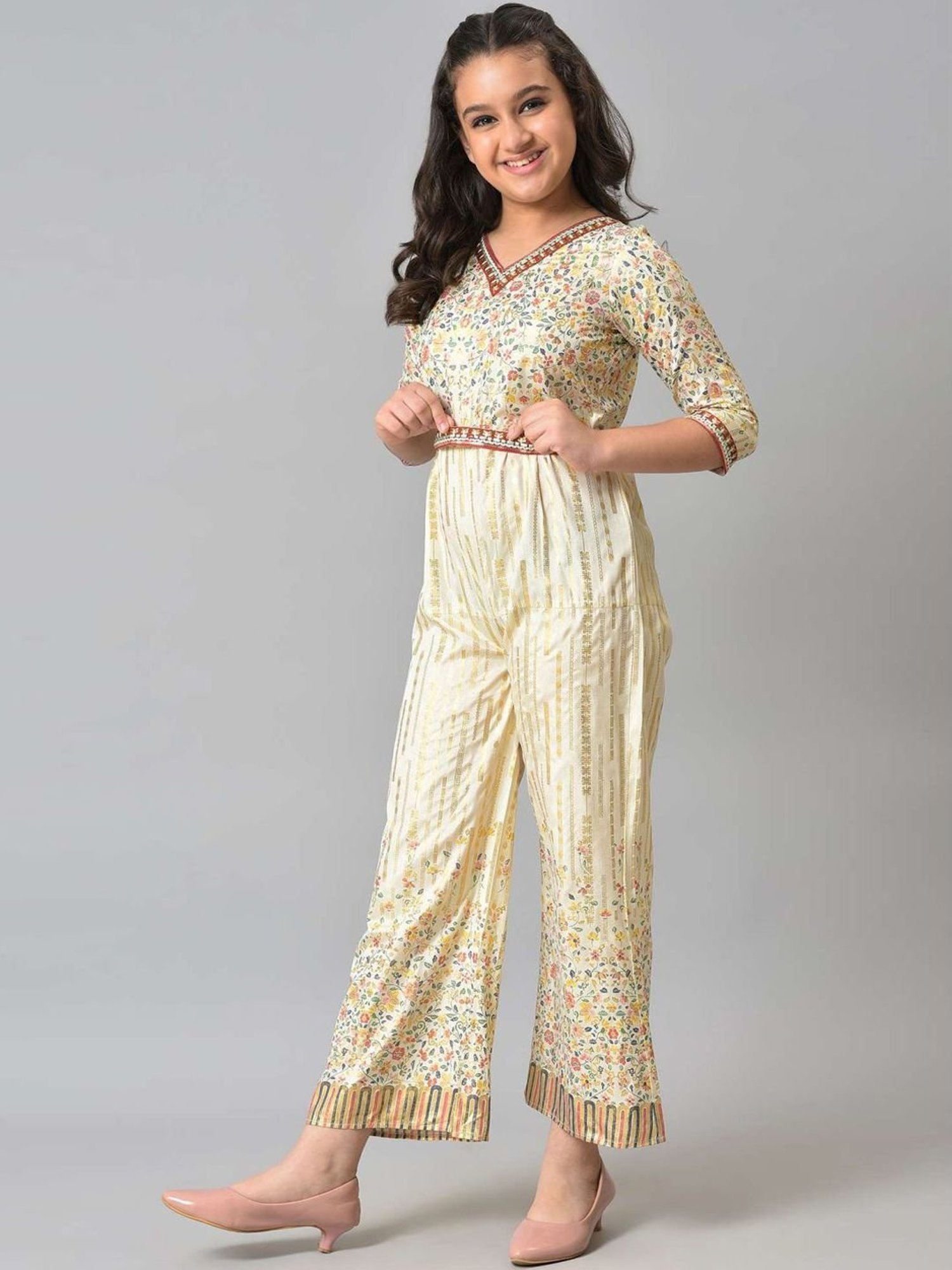 Aurelia Kids Multicolor Floral Print Jumpsuit