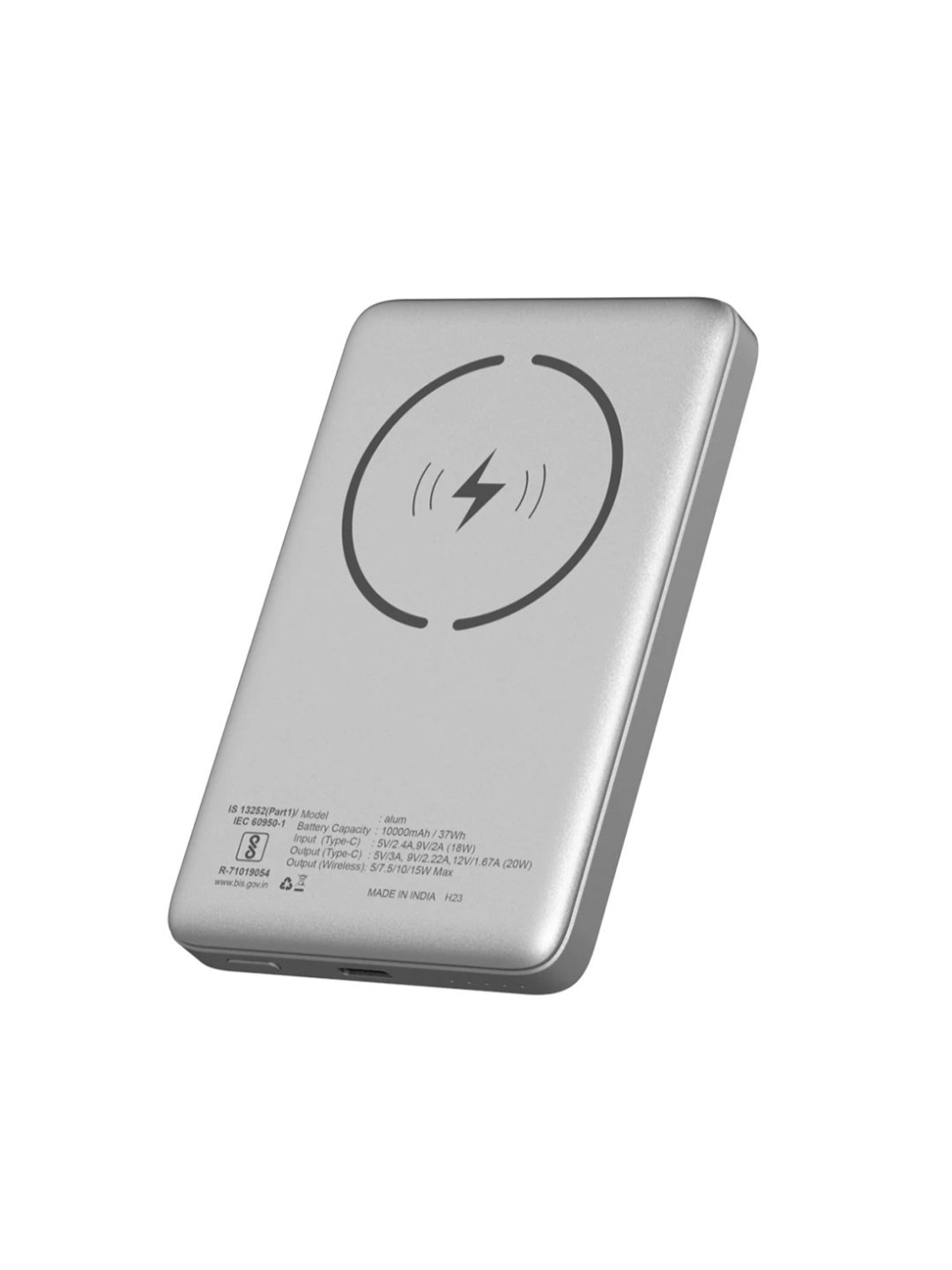 Stuffcool Alum 10000mAh Magnetic Wireless Powerbank (Silver)