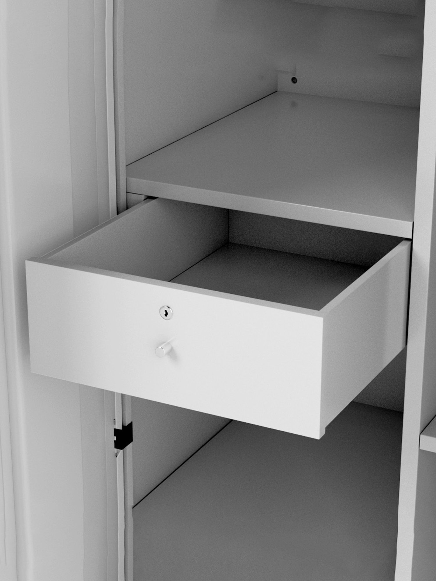 Godrej Interio Slimline 2-Door Steel Almirah, Royal Ivory (1-Year Warranty, 1 Locker, 1 Drawer)