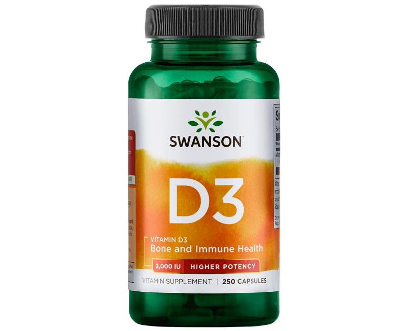 Swanson Vitamin D3 - Higher Potency 2,000 Iu 250 Capsules.