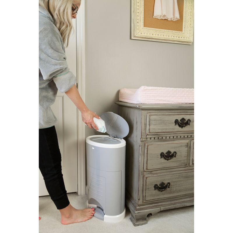Dekor Plus Hands-Free Diaper Pail - Gray
