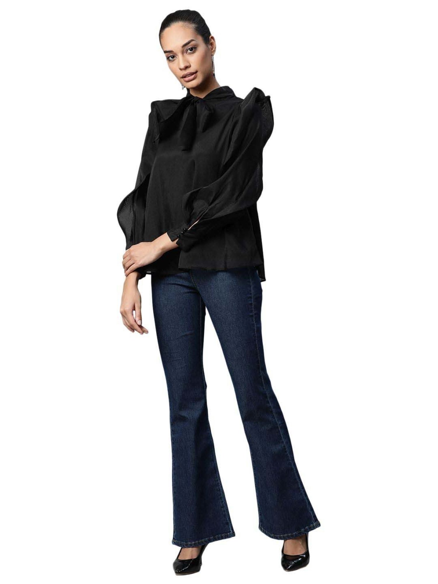 Global Republic Black Full Sleeves Top
