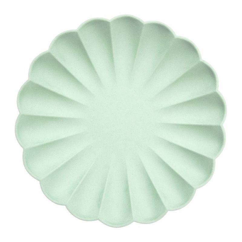 Meri Meri - Pale Mint Simply Eco Large Plates - Disposable Dinnerware - 8ct