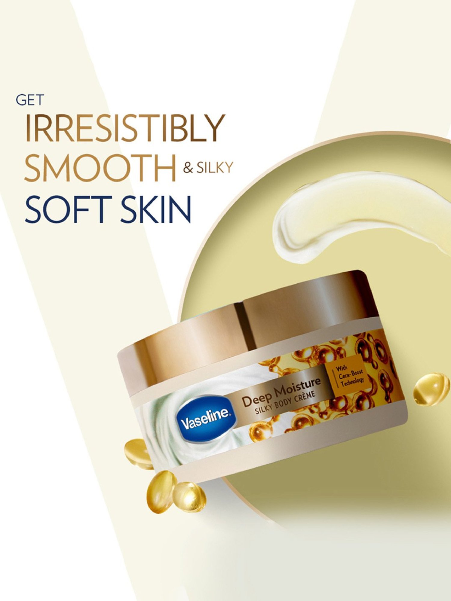 Vaseline Deep Moisture Silky Body Creme - 180 gm