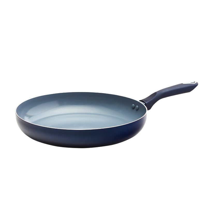 IMUSA 12" Ceramic Fry Pan with Soft Touch Handle Blue