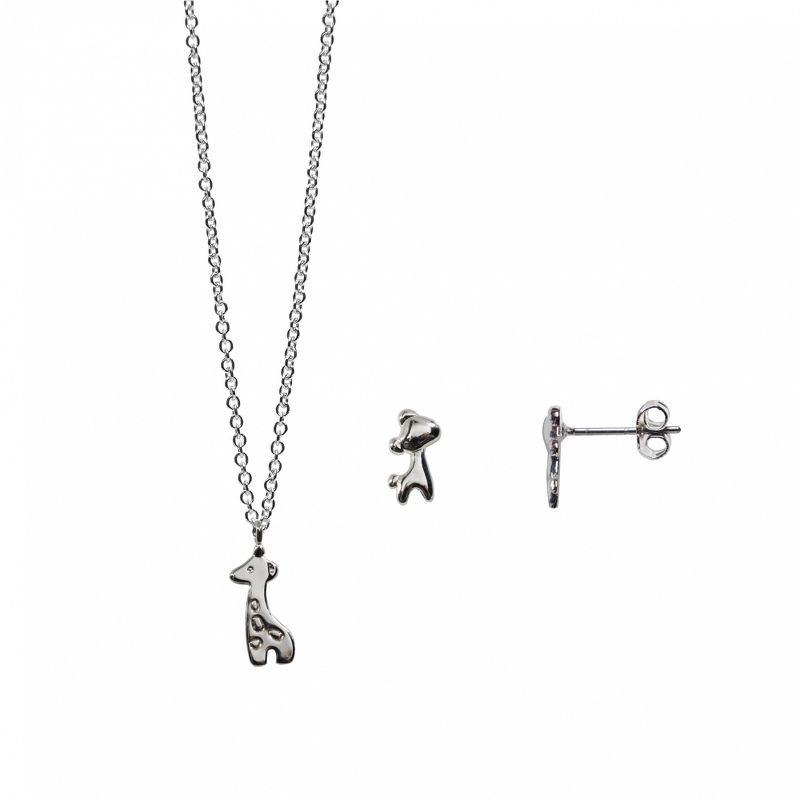 FAO Schwarz Giraffe Necklace and Earring Set