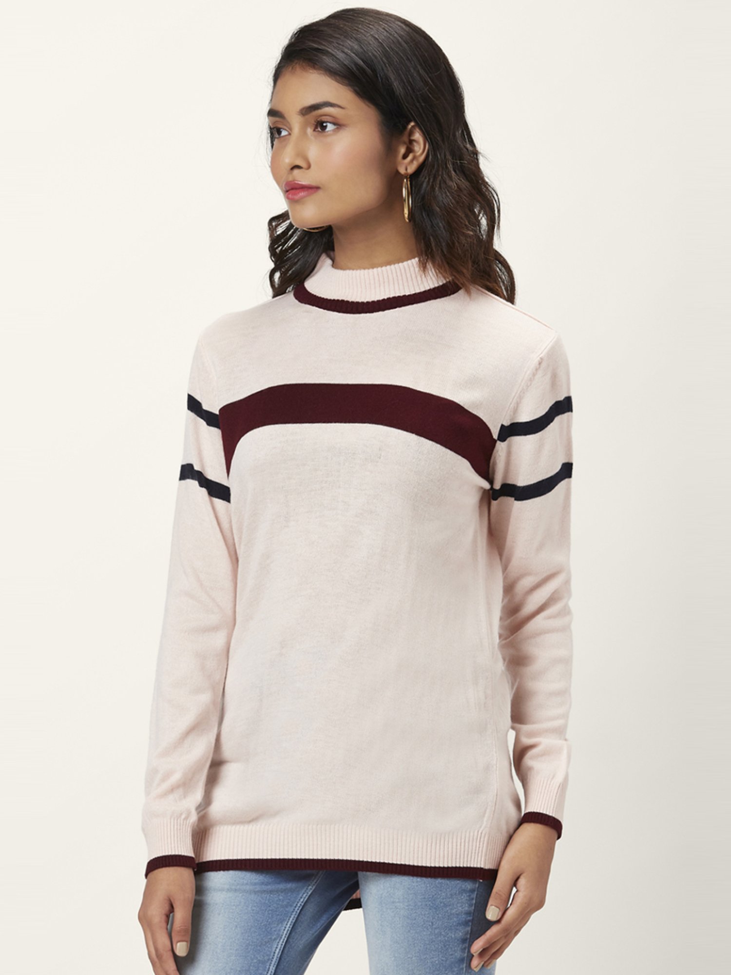 Honey by Pantaloons Pink Printed Sweater