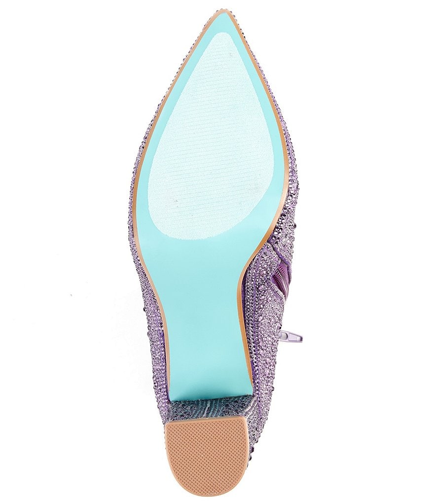 Blue by Betsey Johnson Cady Rhinestone Embellished Block Heel Booties