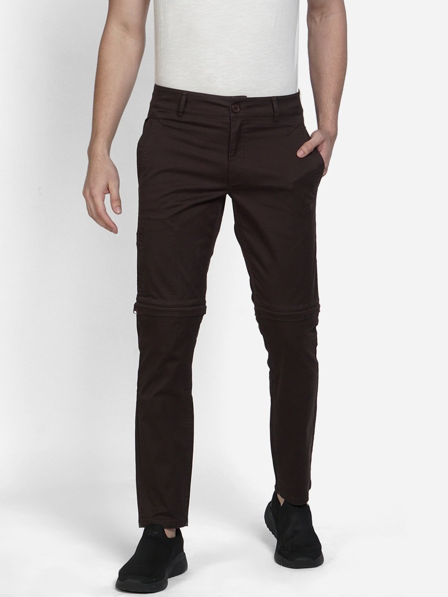 Wildcraft Brown Cotton Regular Fit Trackpants