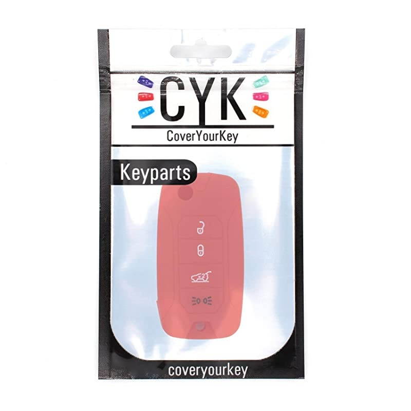 Silicone keycover JA for 4 Button Keys Keycover Etui Flip Key Protective Cover Remote Entry Fob Case (red)