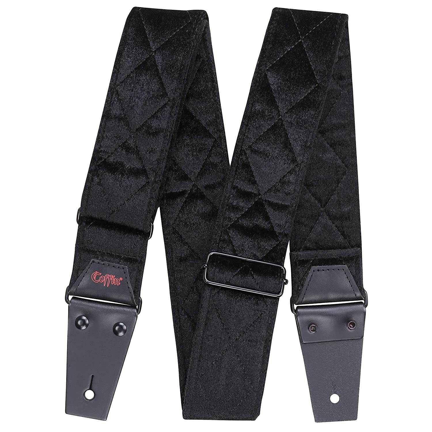 Coffin Case The Count Velvet Guitar Strap, Black