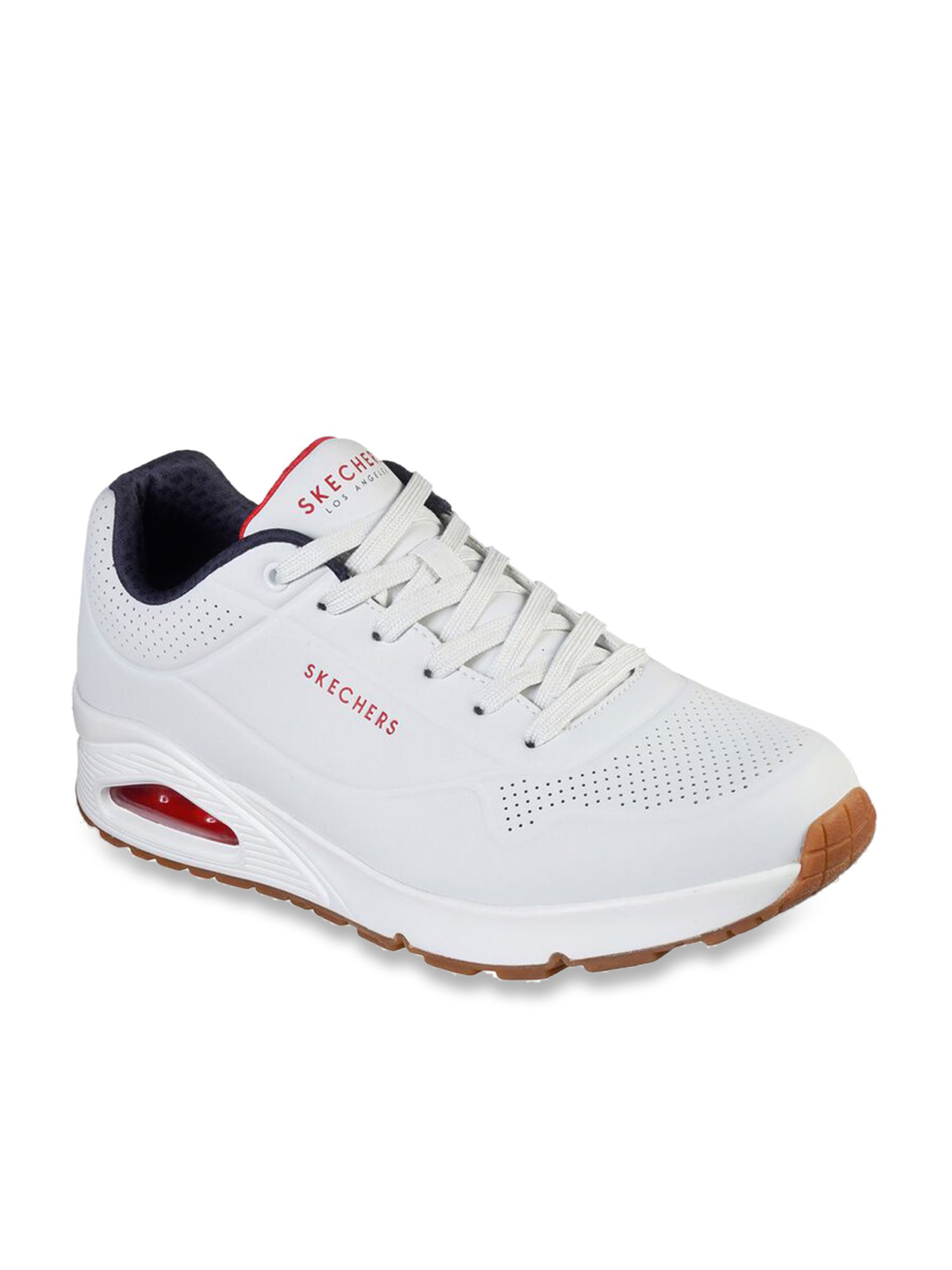 Skechers Men's UNO - STAND ON AIR White Navy Red Casual Sneakers