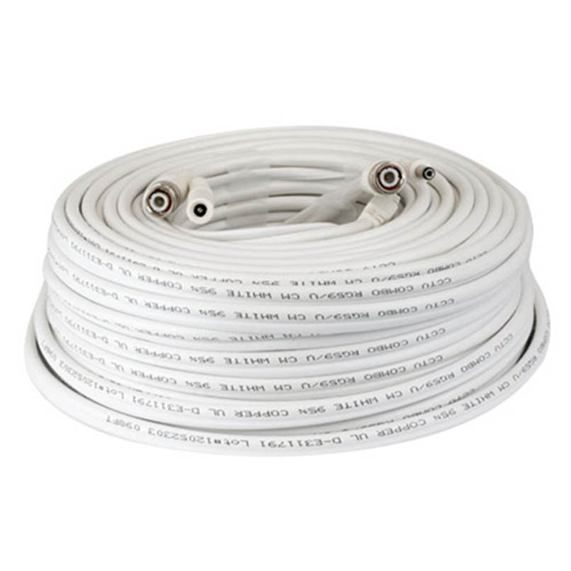 GW 150 Feet RG59 Video Power Combo Siamese Premade Coaxial Cable for HD CCTV Security Camera System 95% Coverage Shield Free 1 Year Warranty - Compatible with Analog, HD-AHD, HD-CVI, HD-TVI, HD-SDI