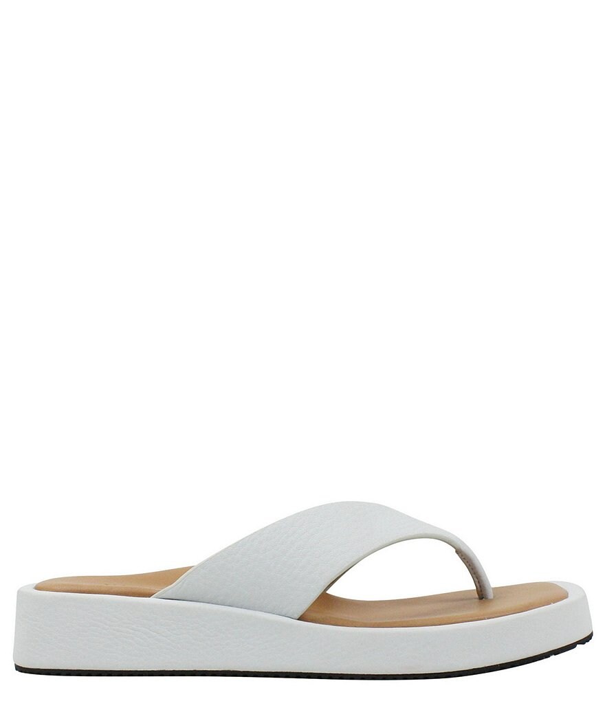 L'Amour Des Pieds Anastasio Leather Thong Platform Wedge Sandals