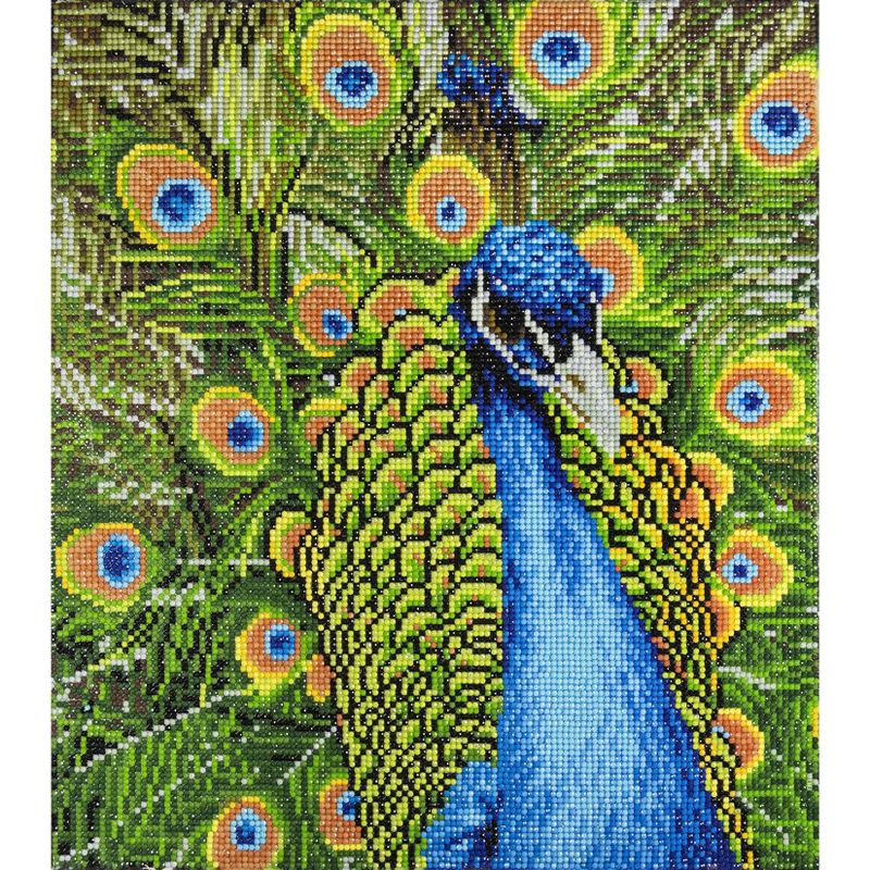 Leisure Arts Diamond Art Advanced Kit 14"X16"-Peacock