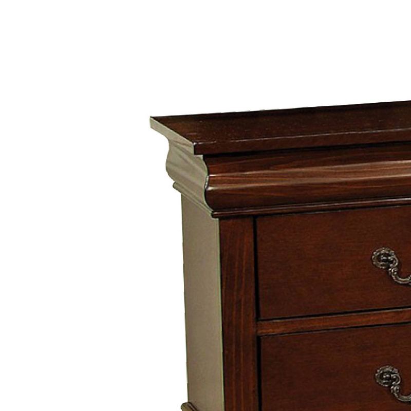 Traditional Style Nightstand Cherry - Benzara