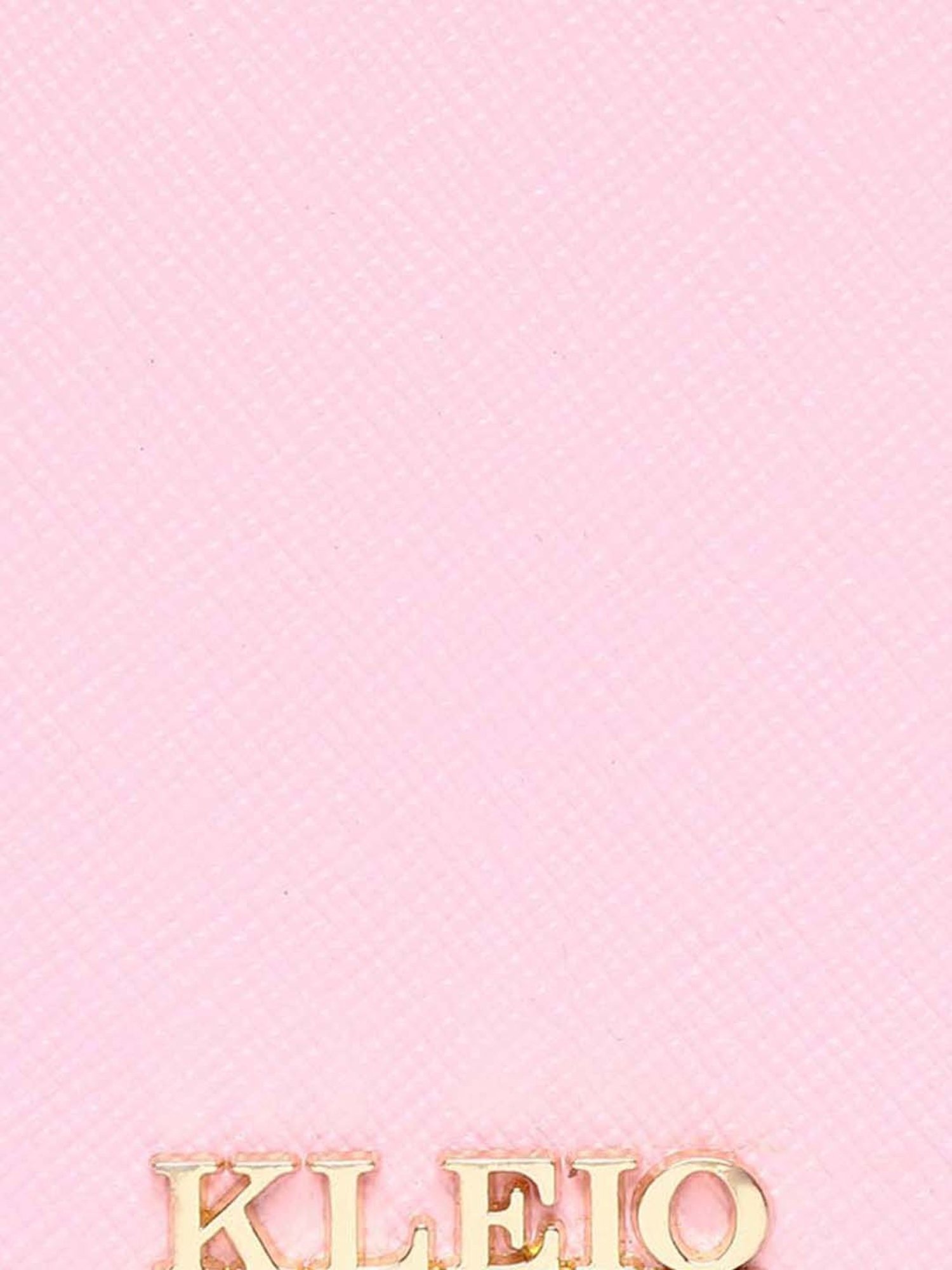 KLEIO Pink Solid Zip Around Wallet for Women