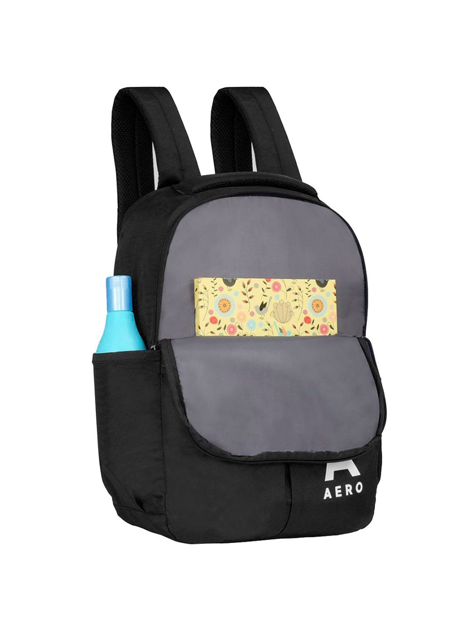 Aeropostale Tucker Black Polyester Solid Laptop Backpack