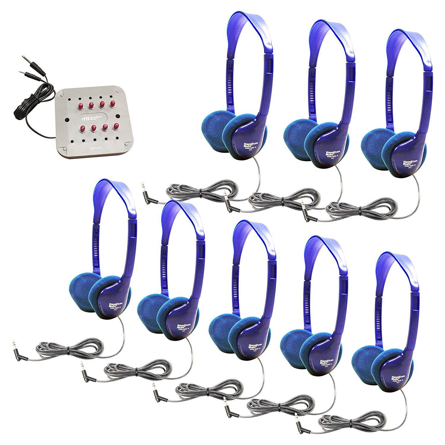 HamiltonBuhl Kids Listening Center with 8 Personal Headphones and Jackbox