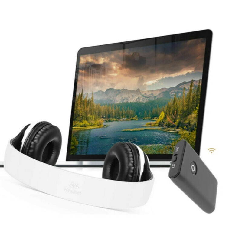 2in1 Bluetooth 5.0 Transmitter & Receiver Wireless Audio Adapter Aux 3.5mm Audio Player for TV, Home Stereo, Smartphone, PC