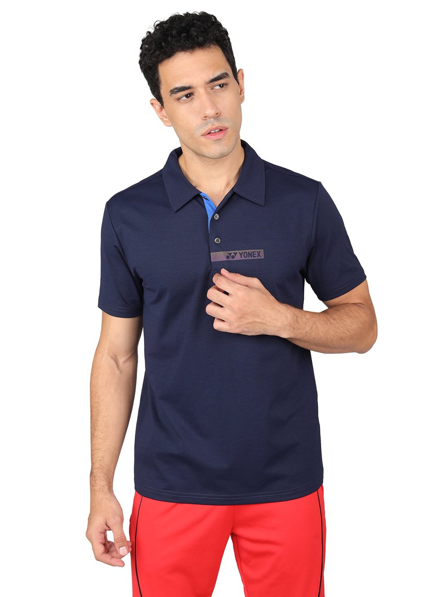 Yonex Navy Regular Fit Badminton Polo T-Shirt