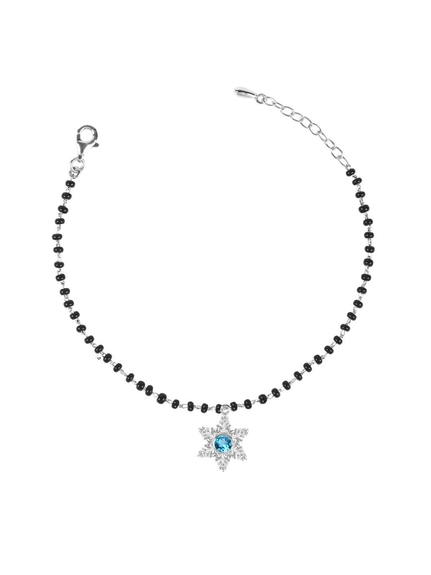 Clara 92.5 Sterling Silver Snowflake Mangalsutra Bracelet for Women