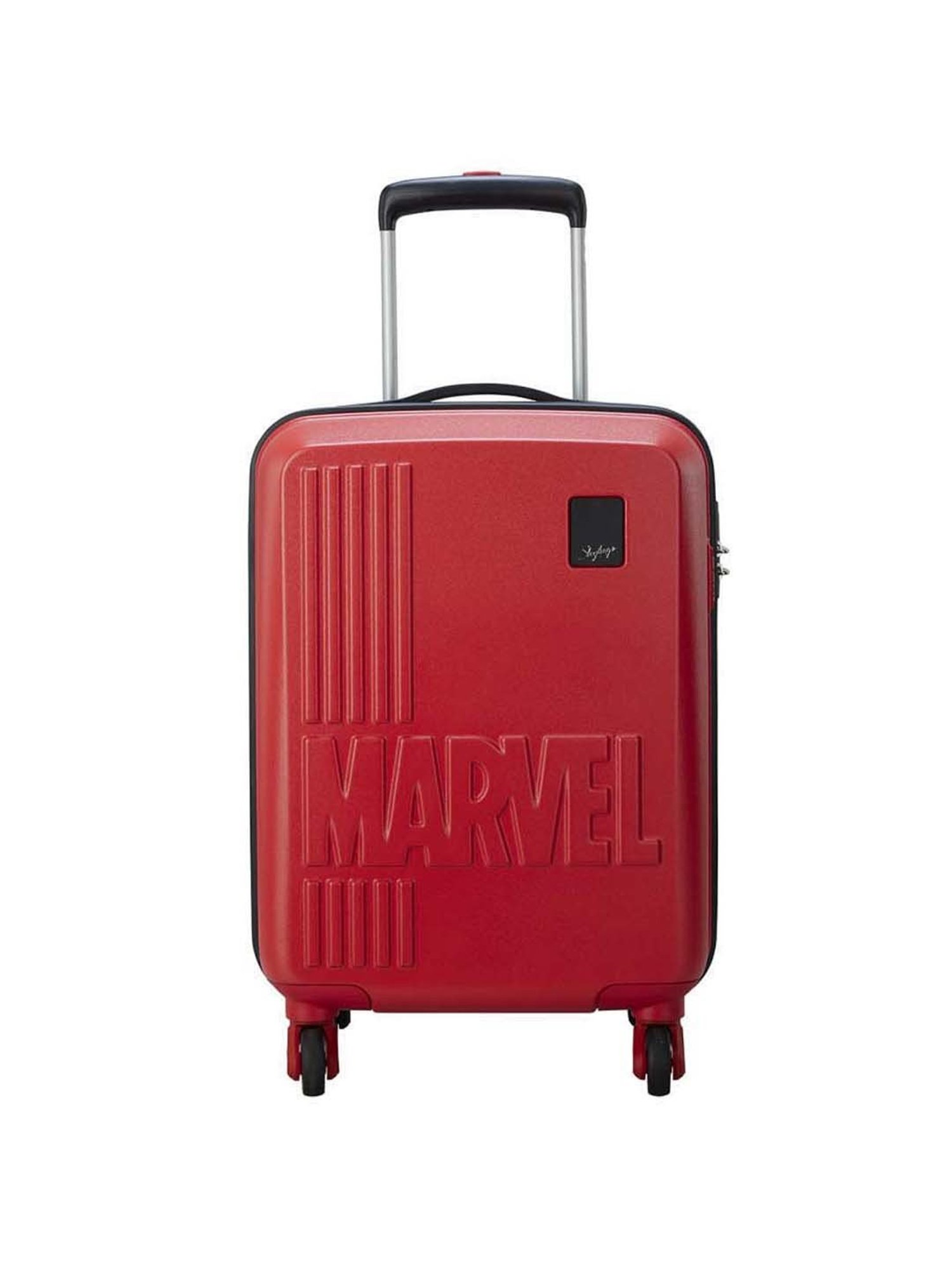 Skybags Marvel Red & Black Textured Hard Small Trolley Bag - 36 cm