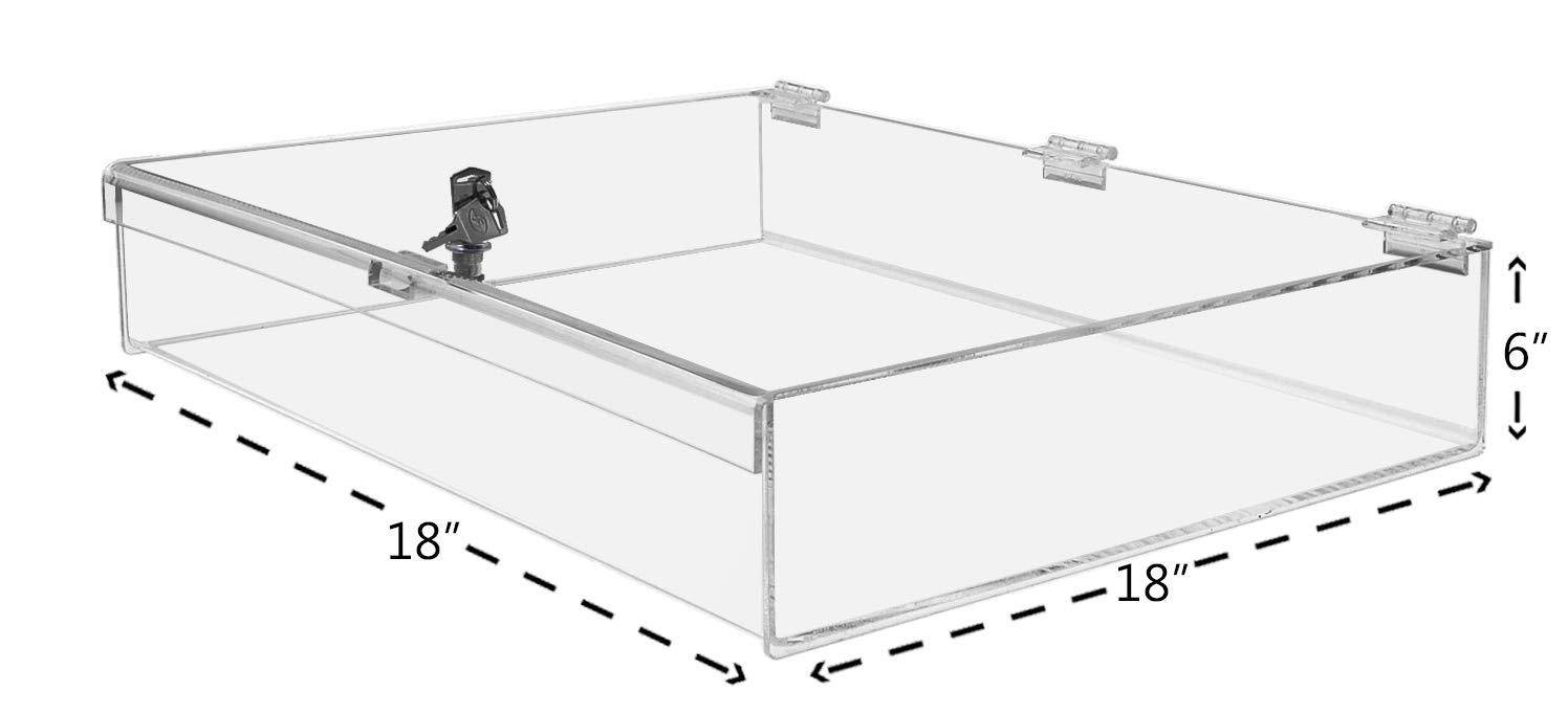 Marketing Holders Acrylic Locking Case Security Show Safe Box Display Lucite Clear 19"w x 13"h x 3"h Qty 1