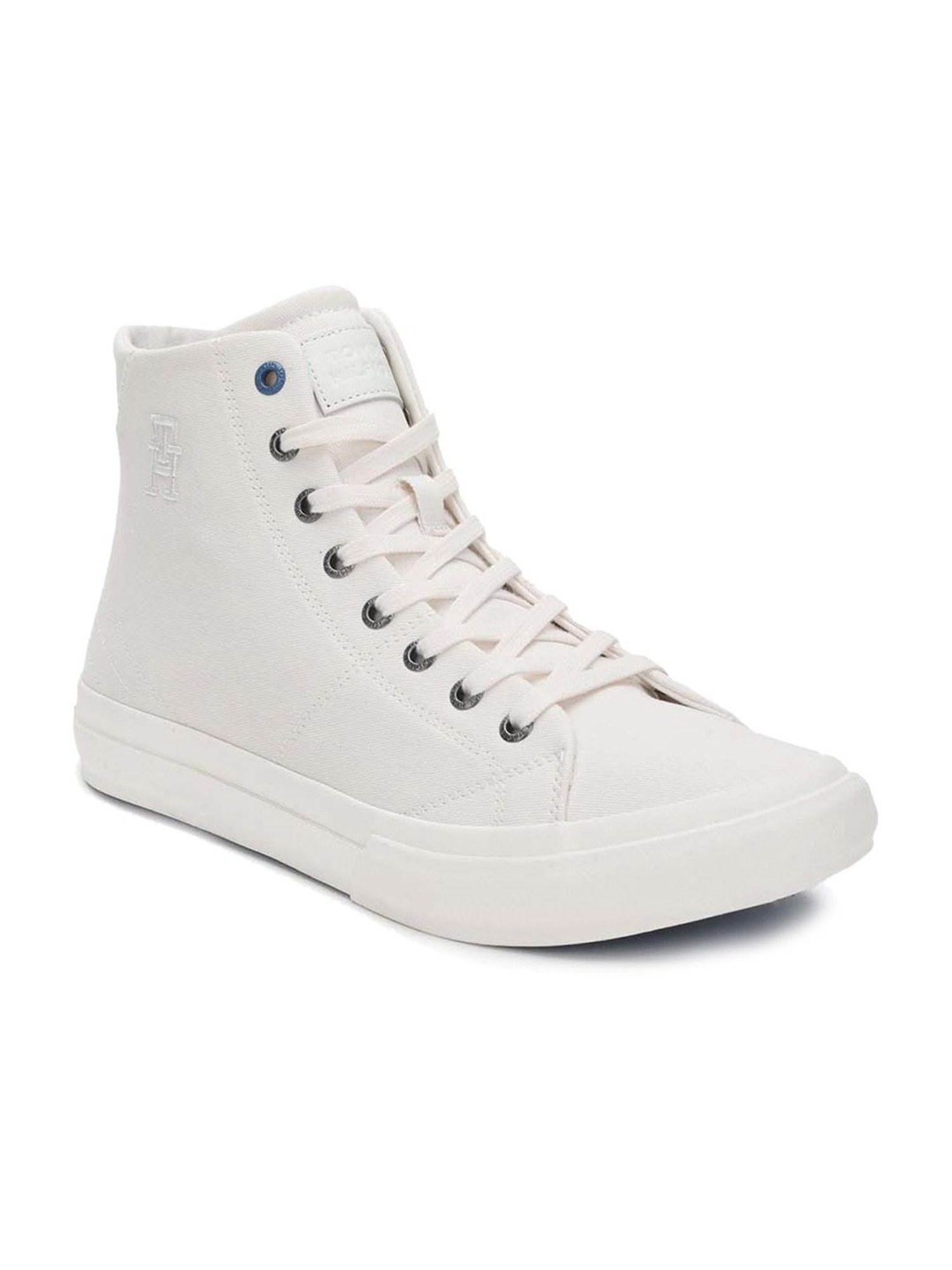 Tommy Hilfiger Men's White Ankle High Sneakers