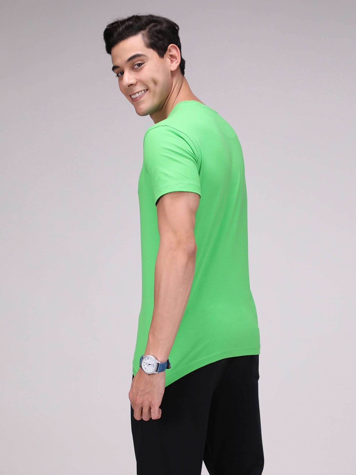 Sporto Tender Green Slim Fit T-Shirt