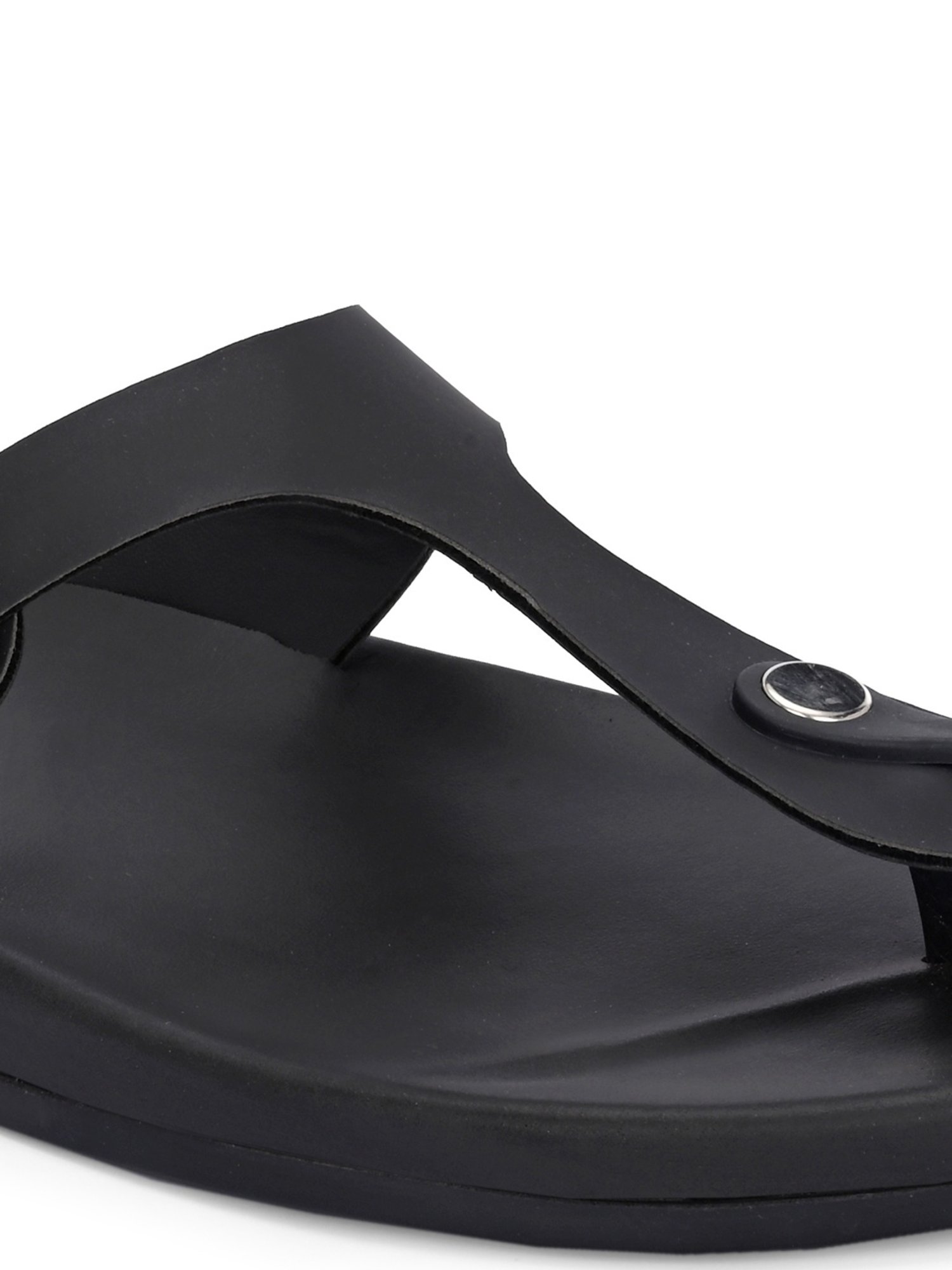 Hoversole Men's Black T-Strap Sandals