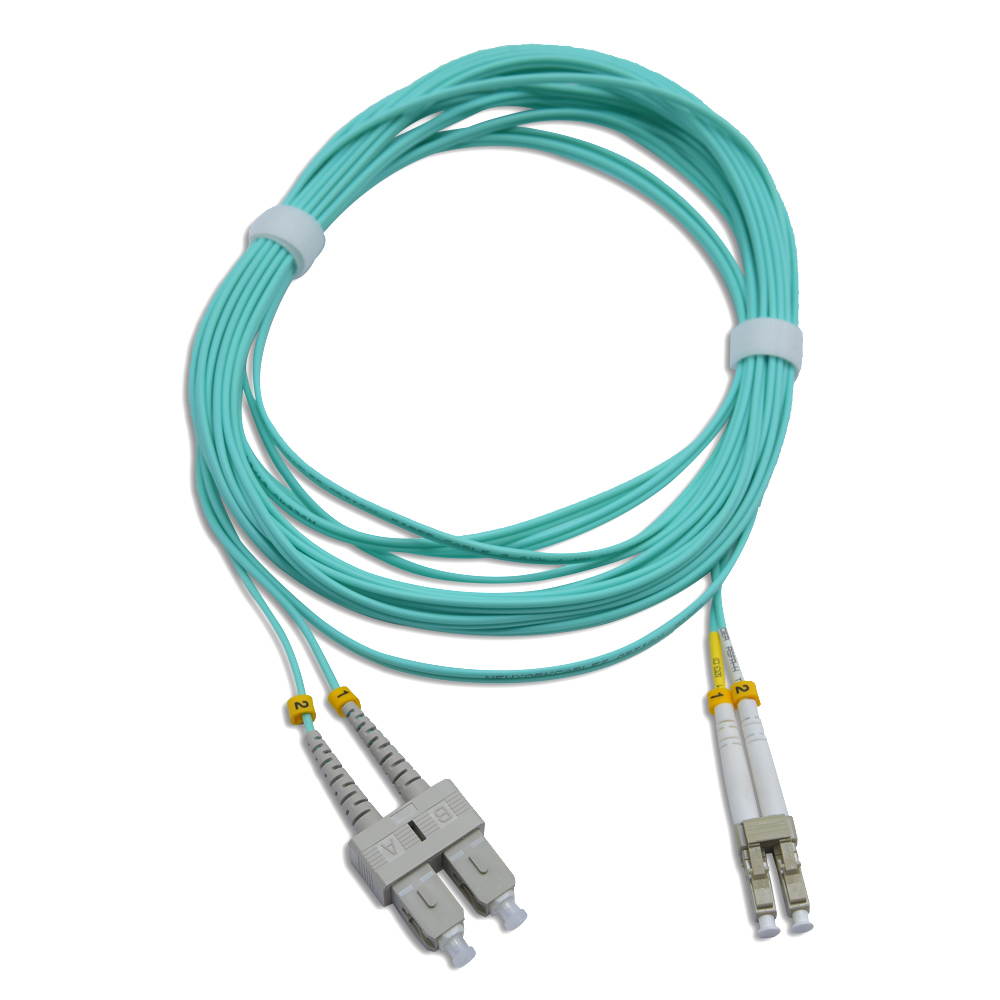 1M OM4 LC SC Fiber Patch Cable | Indoor/Outdoor 100Gb Duplex 50/125 LC to SC Multimode Jumper 1 Meter (3.28ft) |  sc-lc dup lc/sc
Duplex